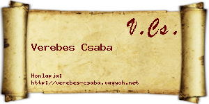 Verebes Csaba névjegykártya